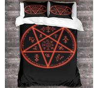 YTPONBCSTUG Pentagrams Satan Bedding Duvet Cover Baphomet Symbols Printed Bedding Quilt Cover for Kid Teen Baphomet Symbols Bedding Set with Pillowcases Double(200x200cm)