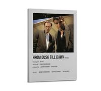 YTRENENRYRY From Dusk Till Dawn Poster Vintage Wall Art Canvas Aesthetic Posters Music And Movies Decor Painting for Living Room Bed Room 20x30inch(50x75cm) Frame-style