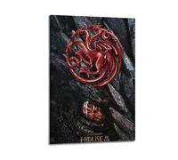 YTRENENRYRY House Of The Dragon Poster Vintage Wall Art Canvas Aesthetic Posters Music And Movies Decor Painting for Living Room Bed Room 08x12inch(20x30cm) Frame-style