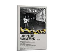 YTRENENRYRY T.a.T.u Album Dangerous And Moving Poster Vintage Wall Art Canvas Aesthetic Posters Music And Movies Decor Painting for Living Room Bed Room 12x18inch(30x45cm) Frame-style