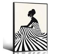 ytreyoimro African American Canvas Wall Art, Fashion Black Girl Aesthetic Poster, Minimalist Black People Line Art Print, Modern Afrocentric Artwork for Girly Dorm Bedroom 12x16in Unframed