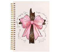 YTRGI Proverbs 31 Christian Journaling Notebook, Retro Coquette Pink Bow Cross Bible Notebooks for Note Taking, Scripture Journals for Writing, Religious Prayer Spiral Notebook 5.5x8.3 Inch