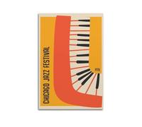 YTRWOEGF Chicago Jazz Festival Posters Aesthetic Wall Art Canvas Decor Vintage Poster Decorative Painting for Living Room Bed Room 16x24inch(40x60cm) Unframe-style