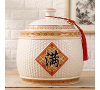 YTSJXN Ceramic Rice Storage Container Airtight Lid Grain Dispenser Kitchen Pantry Jar for Flour, Grains, Coffee Beans(15kg (33lb))