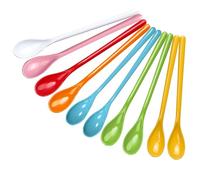 YTSMFL 10 Pcs Reusable Long Handled Teaspoons Ice Cream Spoons Long Teaspoons Colorful Spoons for Coffee Sundae Dessert Jam