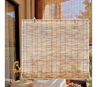 YtsNyxolus Custom Size Bamboo Roller Blinds Bamboo Blinds For Interior Windows Hand-Woven Roman Roller Blind Shades With Lift Bamboo Roll Up Window Blind 50-160cm Wide Bamboo Shades Privacy Anti-UV