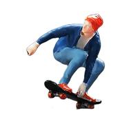 YTtkku 1/64 Scale Resins Miniature Skateboarder Sculpture For Craft Projects And Train Railway Scene Decoration Accessories Dollhouses Decors