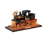 YTtkku Classical Train and Vintage Vehicle Manual Crank Music Box with Base Desktop Ornament Decor Antique Car Music Box