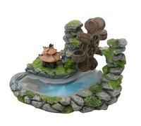 YTtkku Fishtanks Decorative Waterwheel Figurine With Stream Craft Project Garden Landscape Statue Hideouts Flowing Watermill Fishtanks Decoration