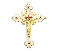 YTtkku Metal Crystal Flower Crucifix For Cross Spiritual Religious Catholic Blessing Hand Holding Faith Gifts Prayer Home Decoration Cross Pendant For Men
