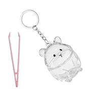 YTtkku Miniature Pet Hair Keepsakes Keychain Clear Display Case Portable Hamster Furs Holders Memory Preservations Accessories Pet Furs Collector