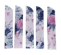 YTtkku Pack Of 5 Folding Fan Silk Storage Bag Chinese Hand Fan Pouch Vintage Flower Pocket Protective Hand Cover Sleeve Pouch Pocket