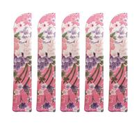 YTtkku Pack Of 5 Folding Fan Silk Storage Bag Chinese Hand Fan Pouch Vintage Flower Pocket Protective Hand Cover Sleeve Pouch Pocket