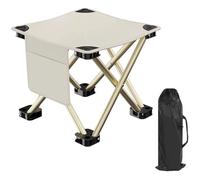 YTtkku Quick Folding Outdoor Stool Wide Seat 150kg Capacity Oxford Fabric Texture Side Storage Pockets Small Camping Chair Load Bearing Portable Design with Storage Compartments for Hiking Picnics