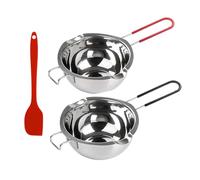 YTtkku Stainless Steel Chocolate Melting Bowls 480ml with Silicone Spatula Handle for Baking Candy Making Stainless Steel Melting Bowl Set