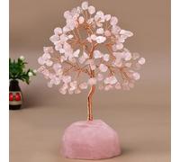 Yttriuny 5.3 In Rose Quartz Crystal Tree of Life,Seven Chakra Tree,Rose Quartz for Positive,Gifts for Women Mom,Handmade Reiki 7 Chakra for Home Office Ornament