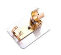 YTTX No Drill Shower Head Holder, Space Aluminum Adhesive Shower Bracket, Gold Finish Handheld Shower Mount with Hook, Universal Rustproof Wall Holder for Bathroom Tile Glass - No Tools Needed