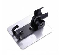 YTTX No Drill Shower Head Holder, Space Aluminum Adhesive Shower Bracket, No Tools Needed Stick on Handheld Shower Mount with Hook, Universal Rustproof Wall Holder for Bathroom Tile Glass, Matte Black