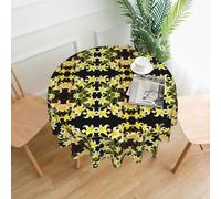 YTUOPWE A bouquet of lilies Pattern Round Decorative Tablecloth 60 in for Indoor and Outdoor Dining, Parties, Weddings