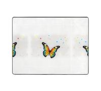 YTUOPWE Anti-slip floor mat carpet 63x48in Butterflies in the stars Picture good water absorption suitable for kitchen, bathroom and living room