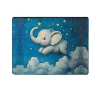 YTUOPWE Anti-slip floor mat carpet 63x48in Elephant Sky Park Picture good water absorption suitable for kitchen, bathroom and living room