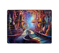 YTUOPWE Anti-slip floor mat carpet 63x48in Fantastic underground road Picture good water absorption suitable for kitchen, bathroom and living room