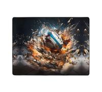 YTUOPWE Anti-slip floor mat carpet 63x48in Rugby on Fire Picture good water absorption suitable for kitchen, bathroom and living room