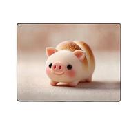 YTUOPWE Anti-slip floor mat carpet 63x48in Soft piggy bread Picture good water absorption suitable for kitchen, bathroom and living room