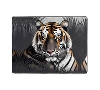 YTUOPWE Anti-slip floor mat carpet 63x48in Tiger at rest Picture good water absorption suitable for kitchen, bathroom and living room