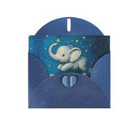YTUOPWE Blue Holiday greeting check blank card and pearl beautiful blank note block Elephant Sky Park Picture