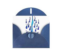 YTUOPWE Blue Holiday greeting check blank card and pearl beautiful blank note block Flame pattern Picture