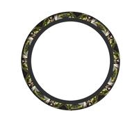YTUOPWE brown bear pounce Picture Steering Wheel Cover for Women and Men Durable, Non-Slip, Elastic, Easy to Install, for Sedans, SUVs, ATVs, Trucks
