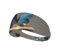 YTUOPWE Butterfly in the book Picture Elastic Exercise Headband Sports Head Tie for Men and Women, Soft, Quick-Dry