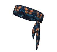 YTUOPWE Butterfly in the starry sky Picture Sports Head Tie Headband for Men and Women, Soft & Breathable Moisture Wicking Athletic
