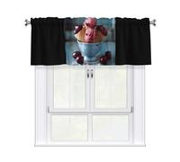 YTUOPWE cherry ice cream Picture Curtain Valance 54x18in for Kitchen, Bathroom, Laundry Room, and Studio Decor