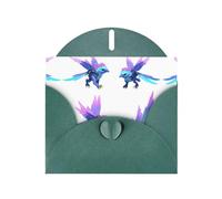 YTUOPWE Dark Green Holiday greeting check blank card and pearl beautiful blank note block Hawk Dive Picture