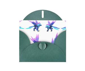 YTUOPWE Dark Green Holiday greeting check blank card and pearl beautiful blank note block Hawk Dive Picture