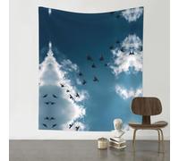 YTUOPWE Decoration Tapestry 60x51in Birds of Prey in the Blue Sky Picture Soft, Durable, Skin Friendly, Lightweight Wall Hanging for Indoor & Outdoor Use