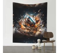 YTUOPWE Decoration Tapestry 60x51in Rugby on Fire Picture Soft, Durable, Skin Friendly, Lightweight Wall Hanging for Indoor & Outdoor Use