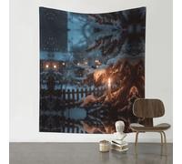 YTUOPWE Decoration Tapestry 60x51in The Lone Lamp Under the Cedars Picture Soft, Durable, Skin Friendly, Lightweight Wall Hanging for Indoor & Outdoor Use
