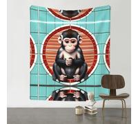 YTUOPWE Decoration Tapestry 60x51in The silent monkey Picture Soft, Durable, Skin Friendly, Lightweight Wall Hanging for Indoor & Outdoor Use