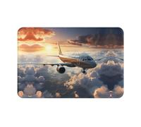 YTUOPWE Doormat floor mat 16x24in Airplanes are soaring Picture water-absorbent Anti-slip, for front doors, entrances, and bathrooms