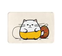 YTUOPWE Doormat floor mat 16x24in fat cat Picture water-absorbent Anti-slip, for front doors, entrances, and bathrooms