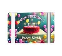 YTUOPWE Doormat floor mat 16x24in Happy Birthday Beautiful Picture water-absorbent Anti-slip, for front doors, entrances, and bathrooms