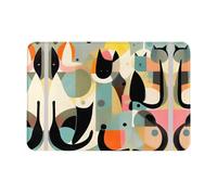 YTUOPWE Doormat floor mat 16x24in Mid-Century Modern Art Cat Picture water-absorbent Anti-slip, for front doors, entrances, and bathrooms