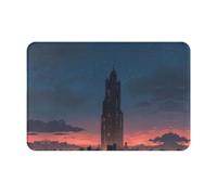 YTUOPWE Doormat floor mat 16x24in Tall buildings in the evening sun Picture water-absorbent Anti-slip, for front doors, entrances, and bathrooms