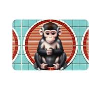 YTUOPWE Doormat floor mat 16x24in The silent monkey Picture water-absorbent Anti-slip, for front doors, entrances, and bathrooms