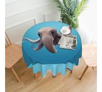 YTUOPWE Dumbo the Octopus Pattern Round Decorative Tablecloth 60 in for Indoor and Outdoor Dining, Parties, Weddings