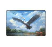 YTUOPWE Egrets taking off Picture Flannel Fabric Carpet 60x39in Floor Mat for Living Room, Office, Coffee Table, Bed, Balcony