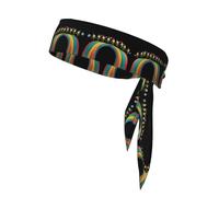YTUOPWE Fairies dancing on the rainbow Picture Sports Head Tie Headband for Men and Women, Soft & Breathable Moisture Wicking Athletic